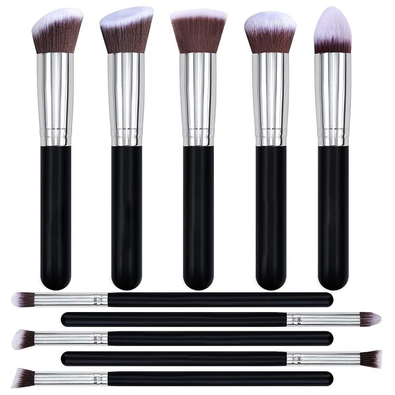 10pcs Synthetic Makeup Brush Set for All Skin Types and Makeup Looks