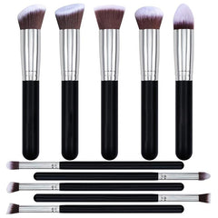 10pcs Synthetic Makeup Brush Set for All Skin Types and Makeup Looks