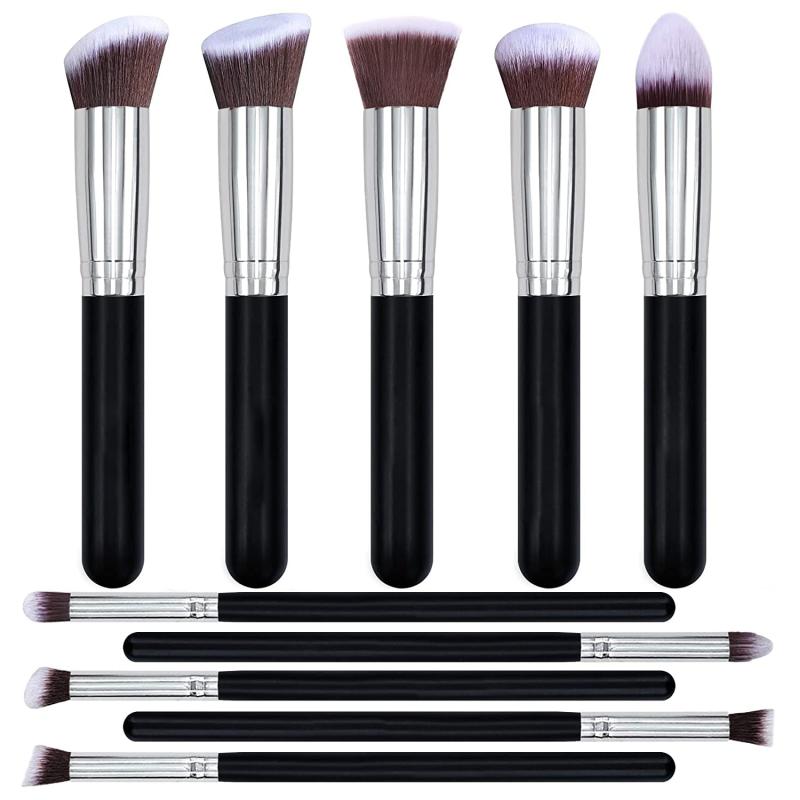 10pcs Synthetic Makeup Brush Set for All Skin Types and Makeup Looks