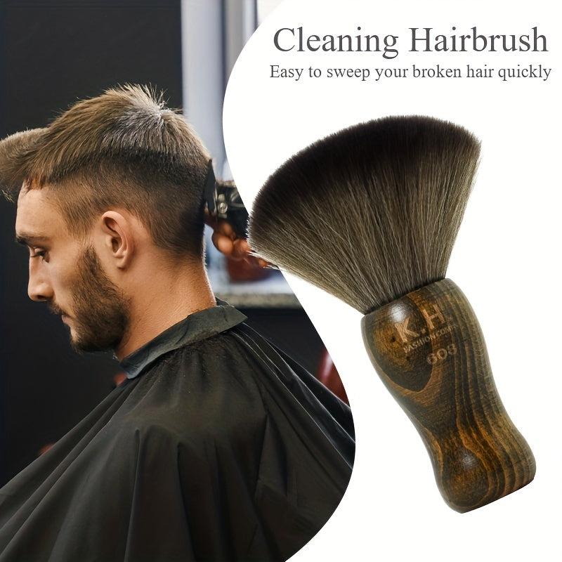 Barber Brush Set 2PCS Neck Cleaning Neck Nylon Bristle Wooden Handle