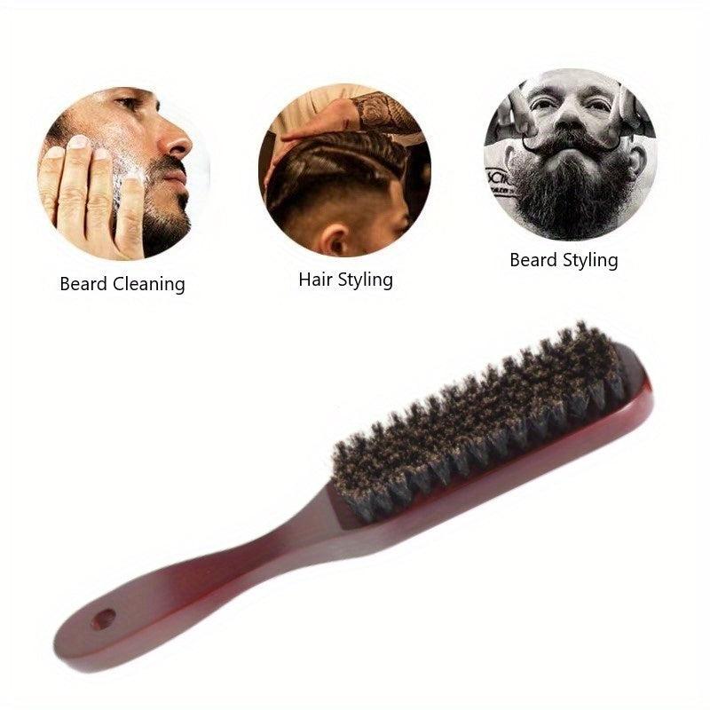 Boar Bristle Beard Brush for Men - Promotes Growth - Gift for Grooming