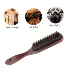 Boar Bristle Beard Brush for Men - Promotes Growth - Gift for Grooming