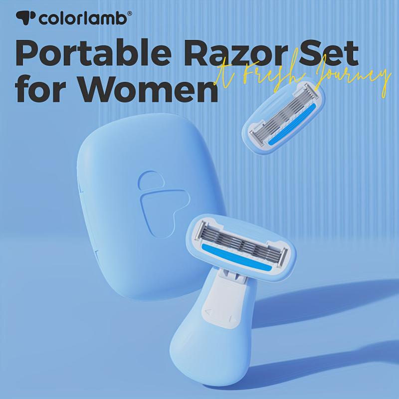 Portable 5 Blade Travel Razor for Women with Storage Case