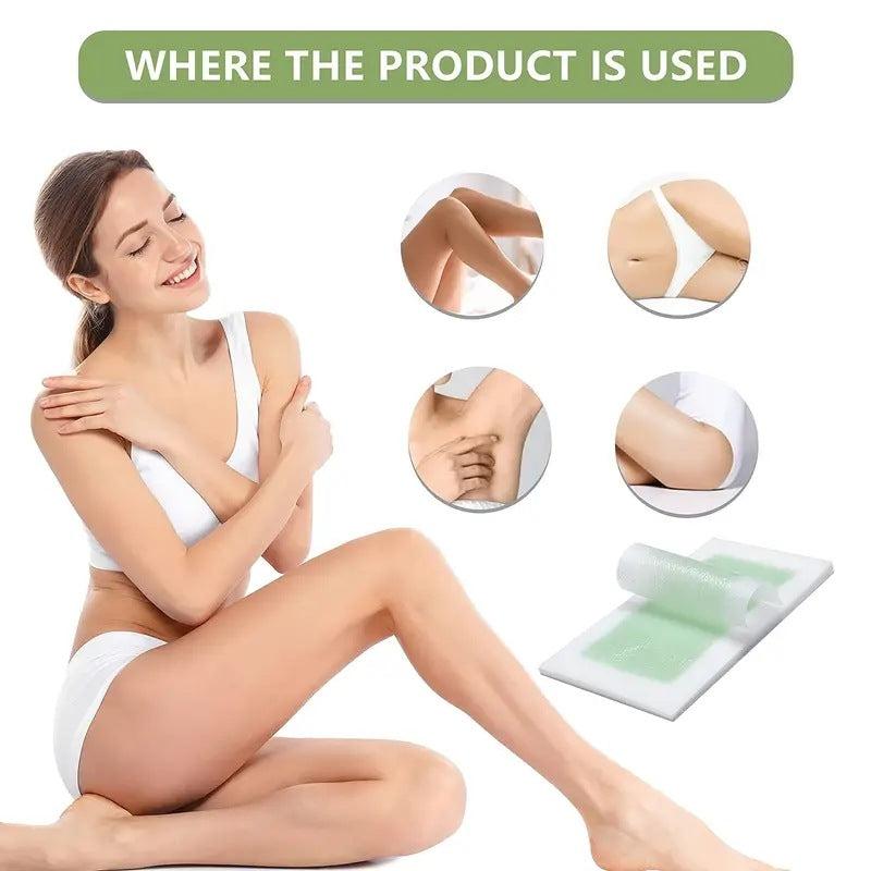 Body Hair Removal Wax Strips - Gentle Hair Inhibitor for Leg Armpit Lip Hair