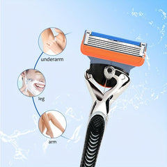 5-Layer Stainless Steel Reusable Safety Razor for Men and Women