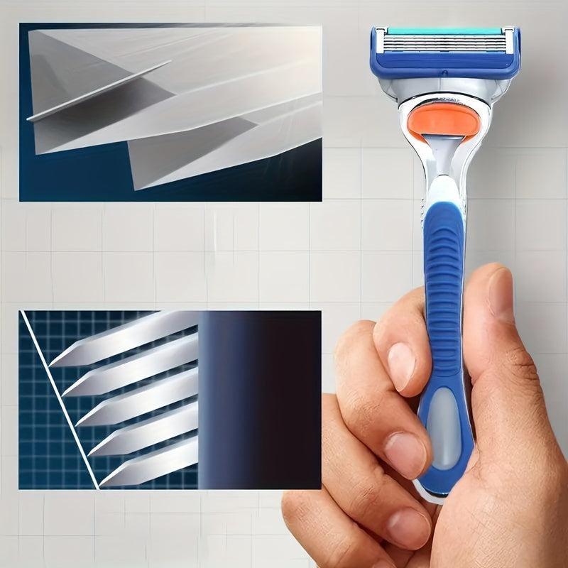 Vintage 5-Layer Manual Razor Set with 4 Refills