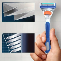 Vintage 5-Layer Manual Razor Set with 4 Refills