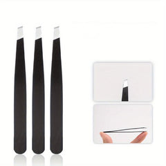 3pcs Stainless Steel Eyebrow Tweezers for Hair Removal