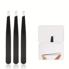 3pcs Stainless Steel Eyebrow Tweezers for Hair Removal