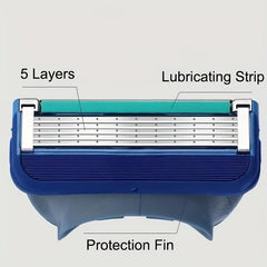 5-Layer Manual Safety Razor Shaving Set with Replacement Blades
