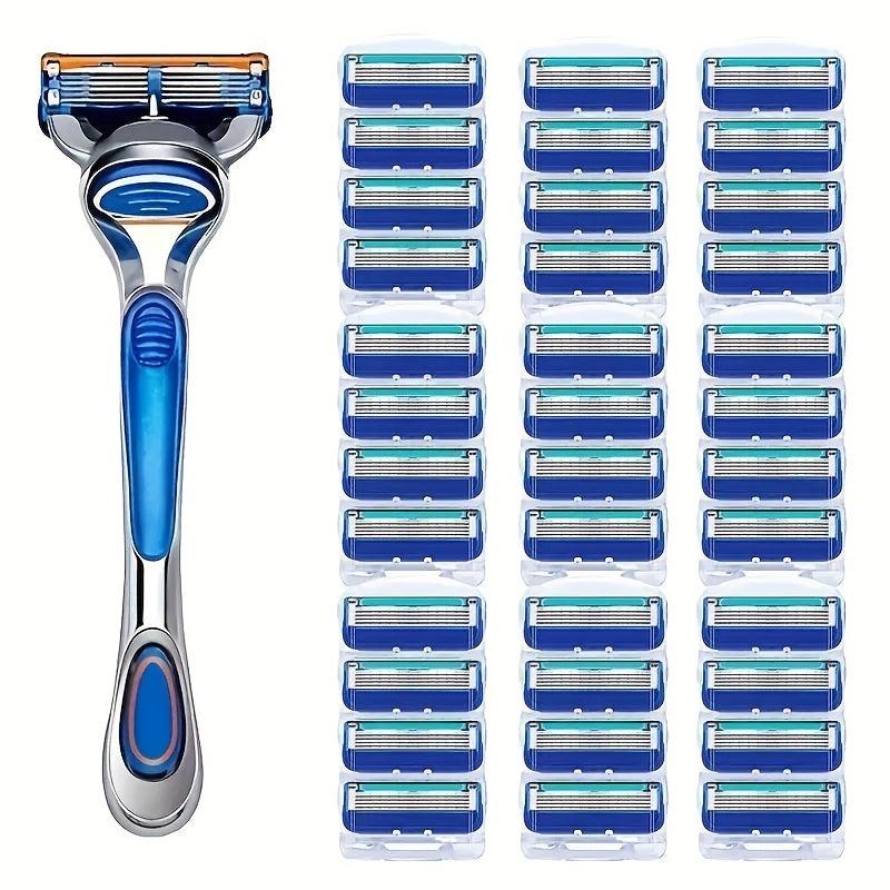 5-Layer Manual Safety Razor Shaving Set with Replacement Blades