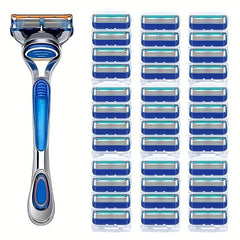5-Layer Manual Safety Razor Shaving Set with Replacement Blades