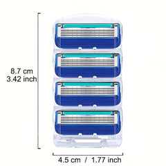 5-Layer Manual Safety Razor Shaving Set with Replacement Blades