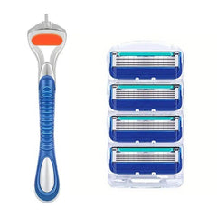 5-Layer Manual Safety Razor Shaving Set with Replacement Blades