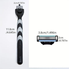 3-Layer Safety Razor Set with Reusable Blades for Men's Shaving
