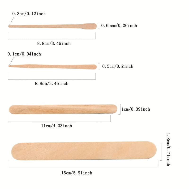 Wax Sticks Wood Spatulas for Hair and Eyebrow Removal