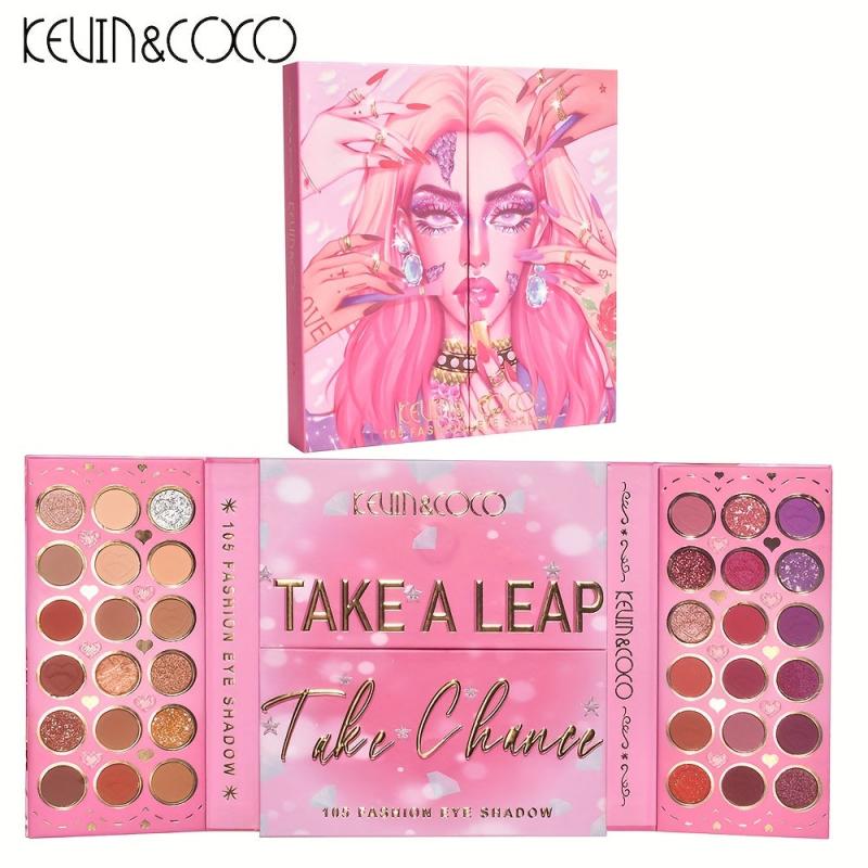 4-Layer Eyeshadow Palette for Brightened Skin Tone & 3-in-1 Contour Makeup