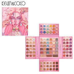 4-Layer Eyeshadow Palette for Brightened Skin Tone & 3-in-1 Contour Makeup