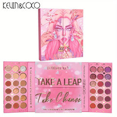 4-Layer Eyeshadow Palette for Brightened Skin Tone & 3-in-1 Contour Makeup
