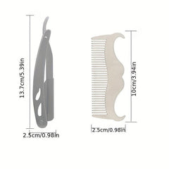 Beard Grooming Kit with Brush, Comb, Scissors, Razor, Bag