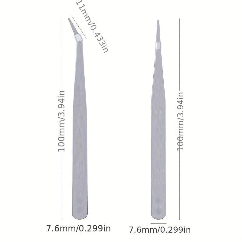 Precision Eyelash Extension Tweezers for False Lashes, Salon & Home Use