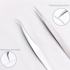 Precision Eyelash Extension Tweezers for False Lashes, Salon & Home Use