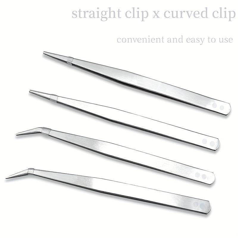 Precision Eyelash Extension Tweezers for False Lashes, Salon & Home Use