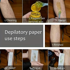 100 Sheets Hair Removal Waxing Strip Paper Nonwoven Epilator Wax Depilatory