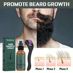 Beard Growth Kit Spray Roller Set For Patchy Beard Growth