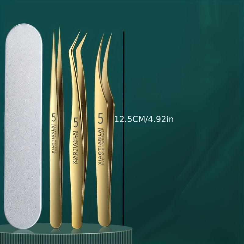 Stainless Steel Precision Tweezers for Eyelash Extension Nail Sticker