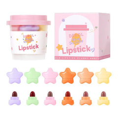 6 Pcs Star Mini Lipstick Set, Candy Matte Velvet Mist, Waterproof Lipgloss