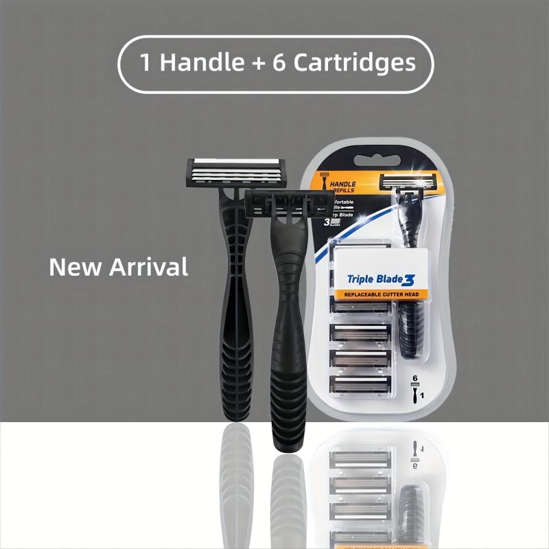Men Manual Safety Razor Face Cleansing Care Tool With Handle Replacement Holder