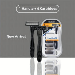 Men Manual Safety Razor Face Cleansing Care Tool With Handle Replacement Holder