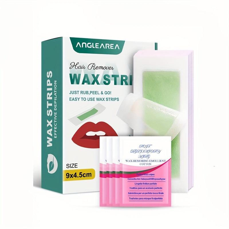 Home Waxing Kit 72 Face Wax Strips for Eyebrows & Lips