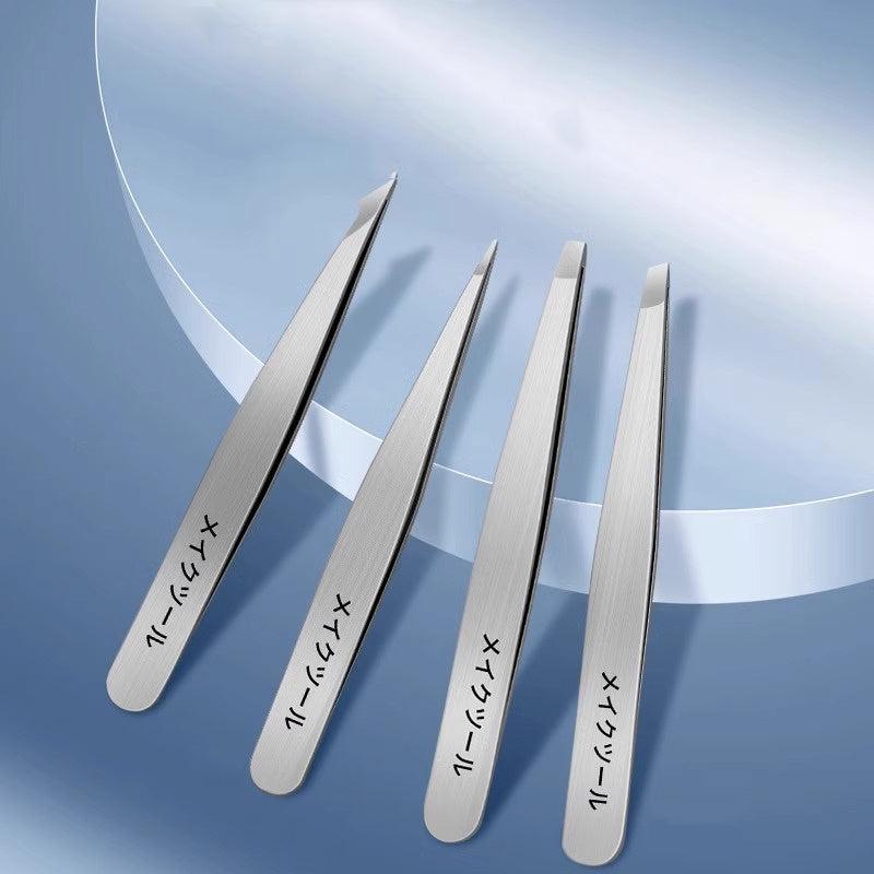 Professional Stainless Steel Eyebrow Tweezers Set