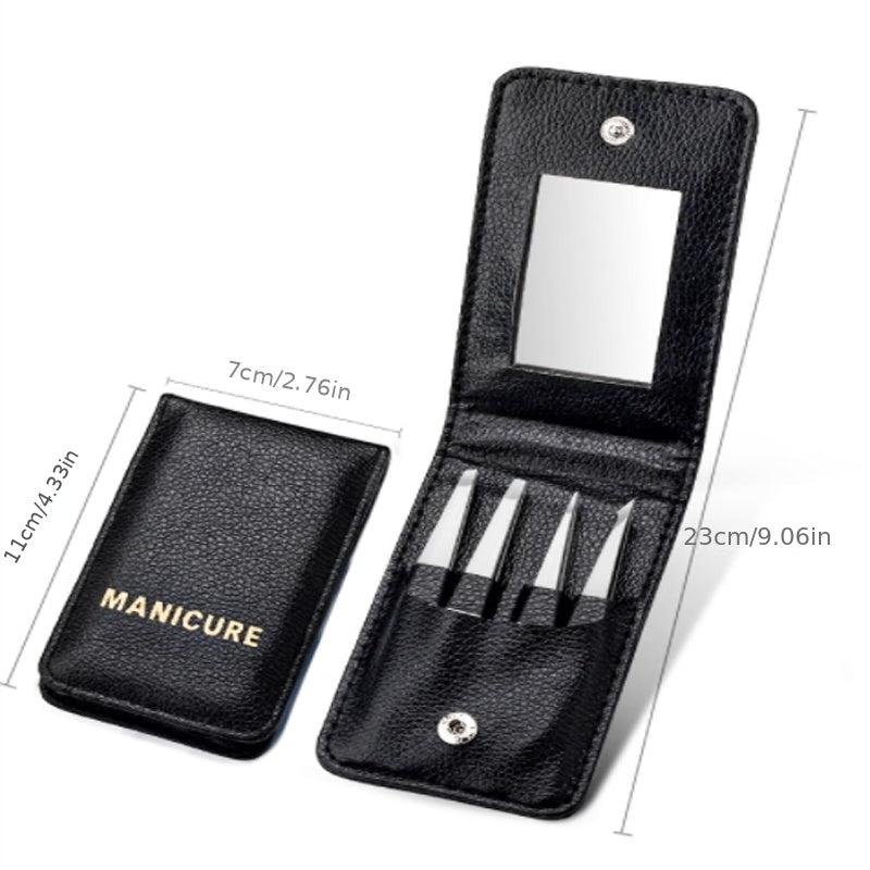 Professional Stainless Steel Eyebrow Tweezers Set