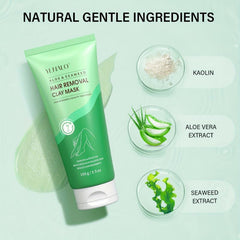 Painless Hair Remover Cream with Aloe & Seaweed - Men & Women