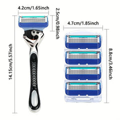 5-Layer Stainless Steel Safety Razor Shaving Set