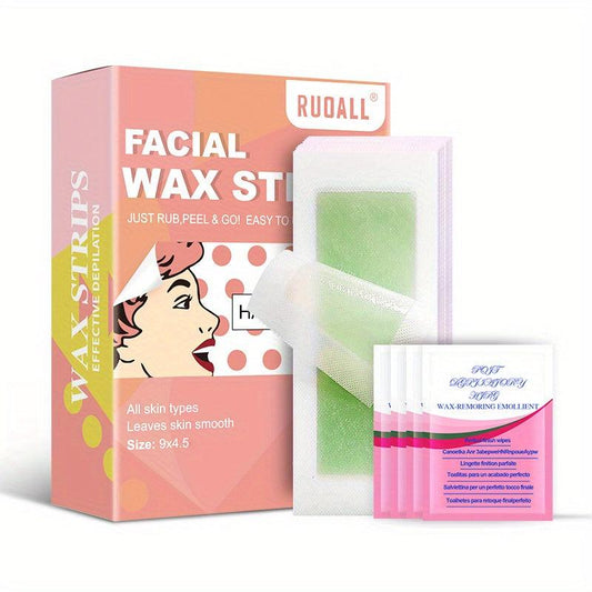 72PCS Facial Hair Removal Wax Strips Men Women Lip Beard Brazilian Wax Strips