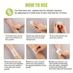 20 Pcs Body Wax Strips Gentle Hair Removal Kit Portable Tear Off Wax Strip