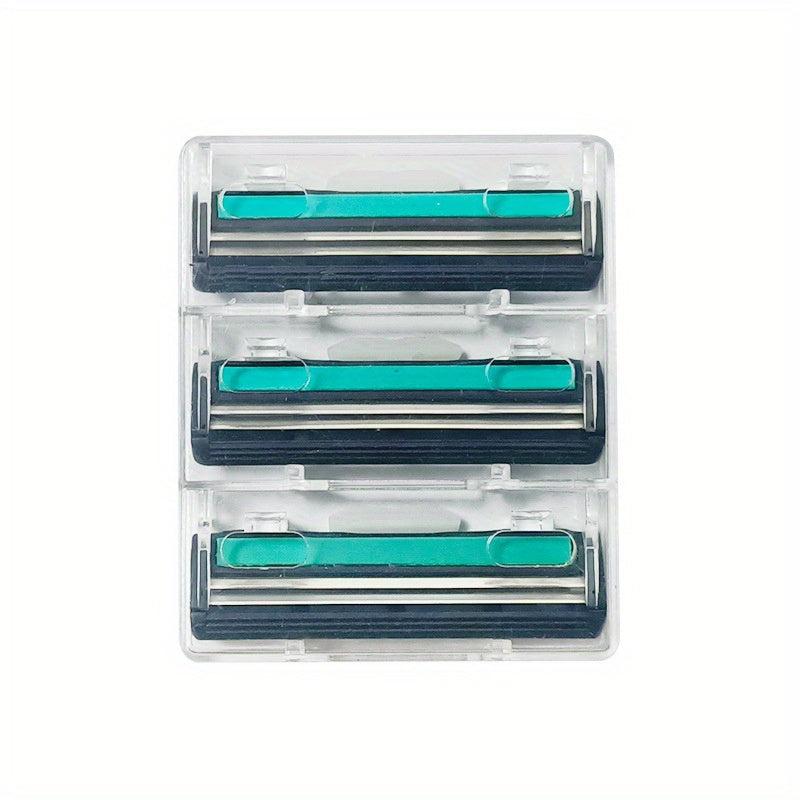 2-Layer Manual Razor Set with 3 Refills Stainless Steel Shave Razors