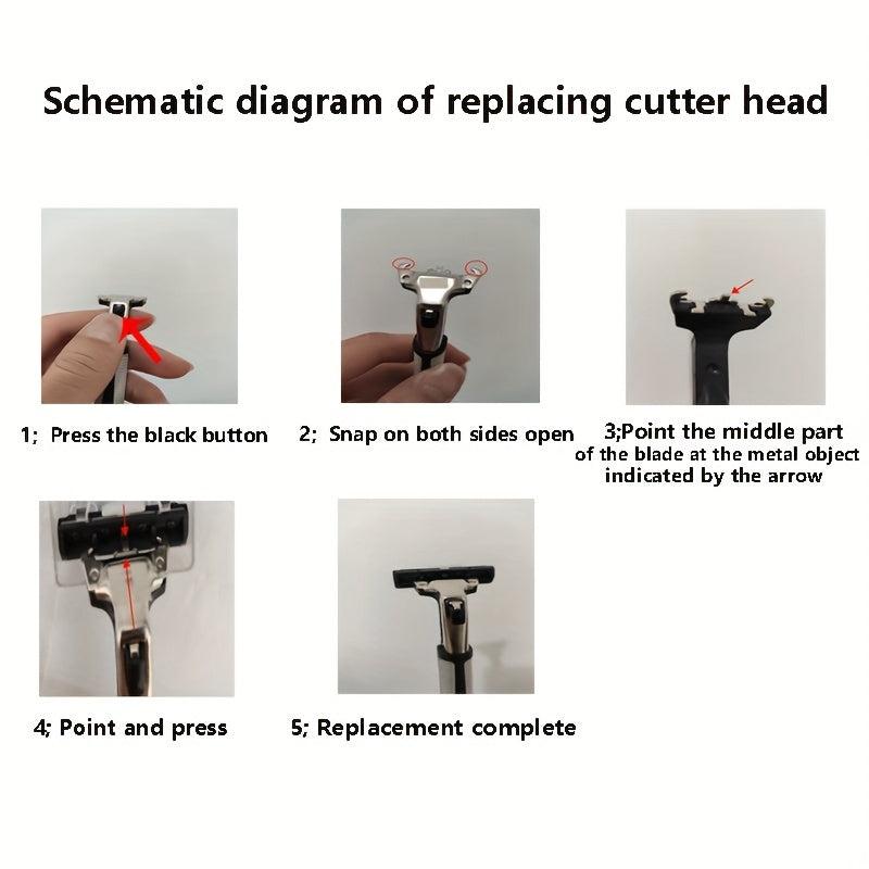 2-Layer Manual Razor Set with 3 Refills Stainless Steel Shave Razors