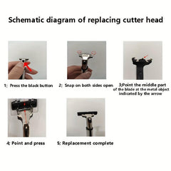 2-Layer Manual Razor Set with 3 Refills Stainless Steel Shave Razors