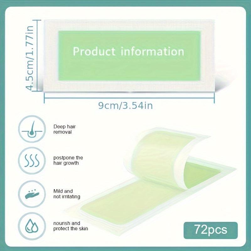 72pcs Body Wax Strips Kit For Hair Removal