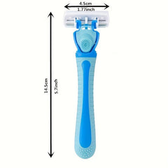6 Layer Manual Razor Set with 1 Handle & 4 Refills