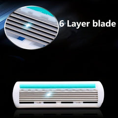 6 Layer Manual Razor Set with 1 Handle & 4 Refills