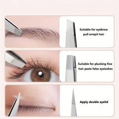 Professional Stainless Steel Eyebrow Tweezers Set