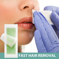 72 Natural Green Facial Wax Strips for Painless Hair Removal