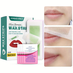 72 Natural Green Facial Wax Strips for Painless Hair Removal