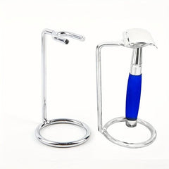 Metal Shave Brush & Razor Holder Stand - Shaving Tool Organizer